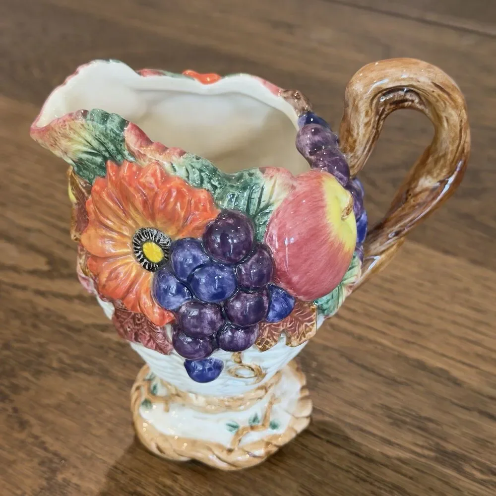 Fitz and Floyd Autumn Bounty Harvest Heritage Sugar Creamer Set W/Lid Spoon Box
